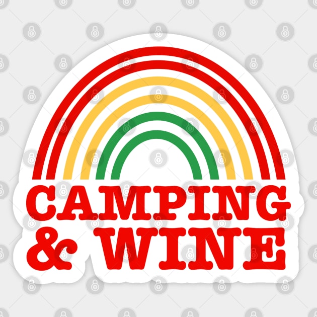 Camping And Wine Sticker by faiiryliite